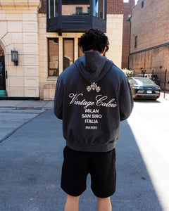 VINTAGE CALCIO HOODIE - DARK GREY